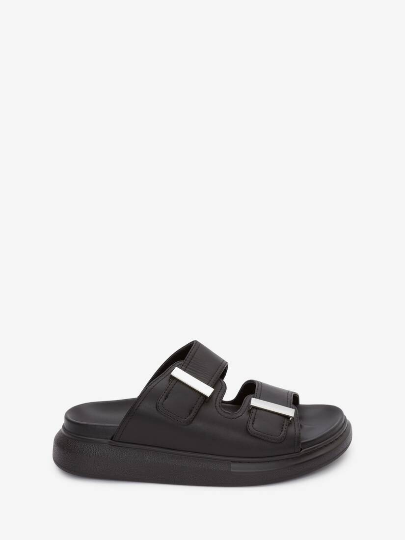 Sandalias Alexander McQueen Hybrid Slide Mujer - Negros/Plateados - Mexico 794-CZNPTD